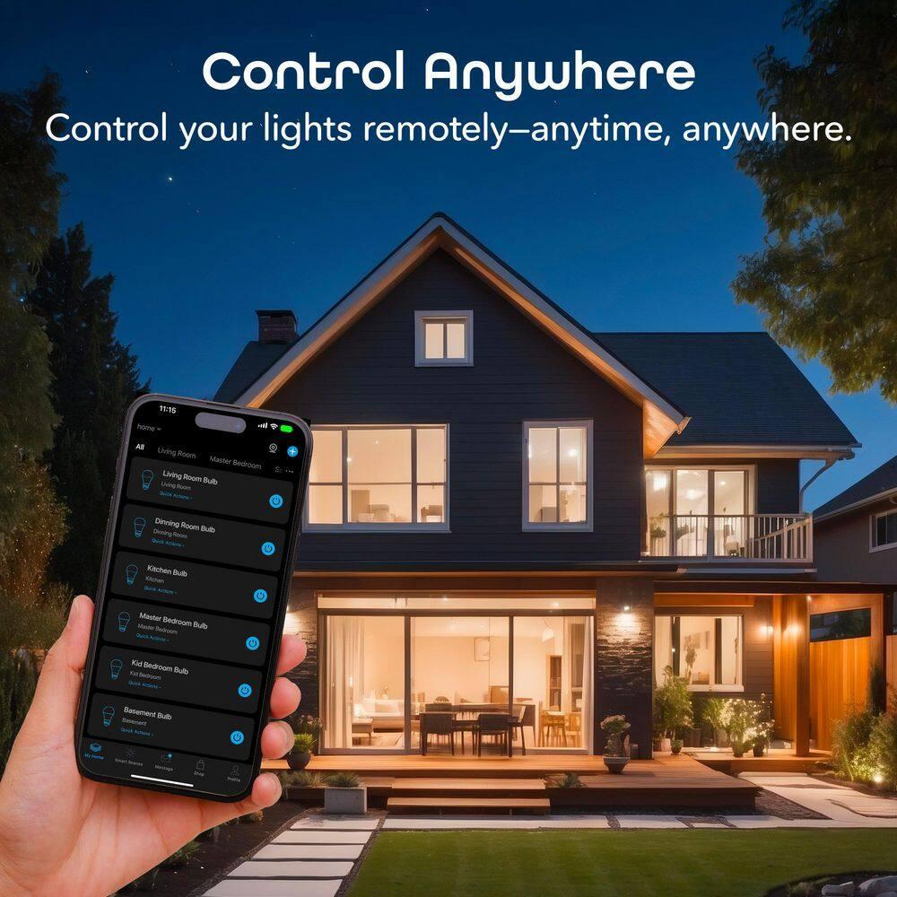 Geeni Smart LED Light Bulb 3-Pack  A19 WiFi Dimmable Soft White 800 Lumens, Works with Alexa & Google Assistant, Voice Control, Energy Efficient Smart Bulbs