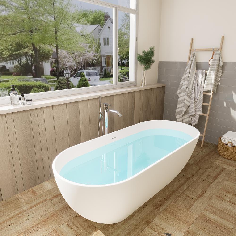 Ryder 68.9'' x 29.5'' Freestanding Soaking Stone Rein Bathtub