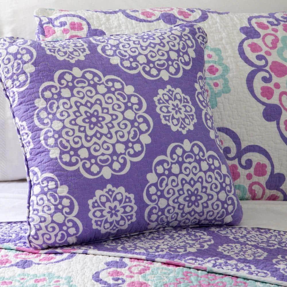 ALEX + BELLA Vivian Purple reversible Cotton Quilt Set