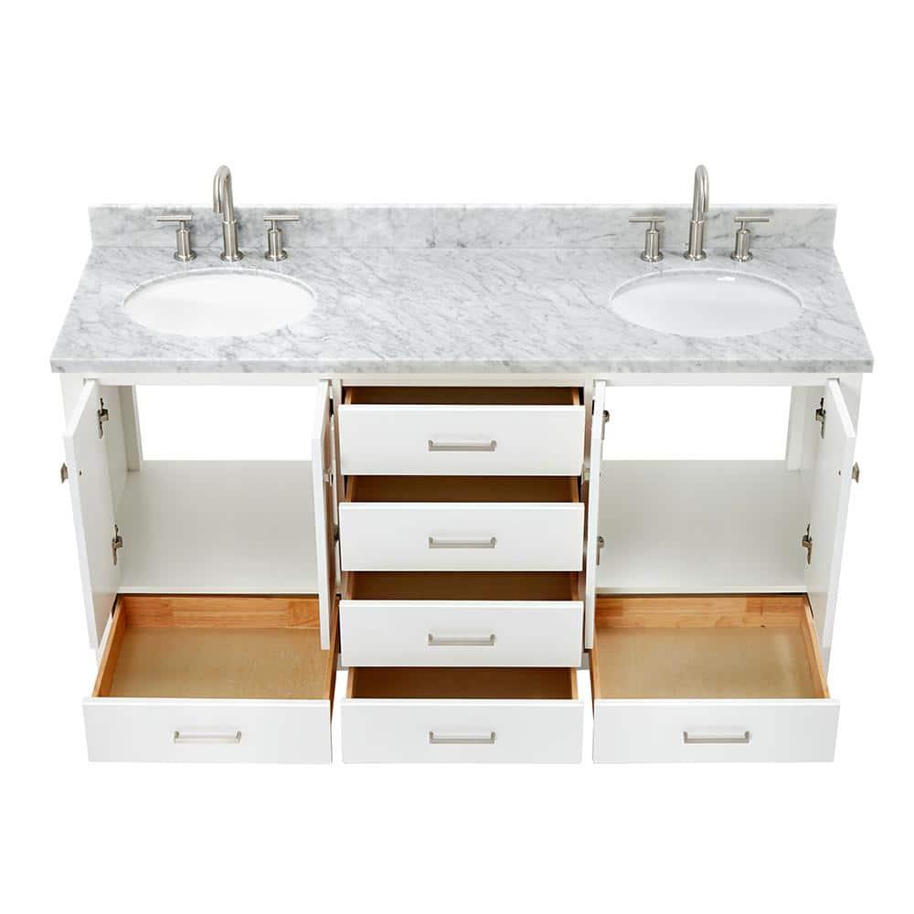Ariel A067dcw2ovo Cambridge 67" Free Standing Double Oval Basin Vanity Set - White