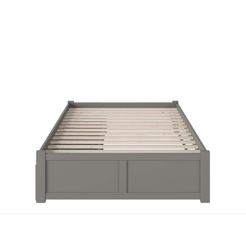 Concord Platform Bed with Flat Panel Foot Board and 2 Urban Bed Drawers, Multiple Colors, Multiple Sizes