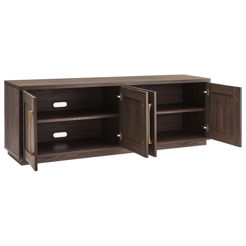 Evelyn&Zoe Tillman Rectangular TV Stand for TV's up to 75", Alder Brown