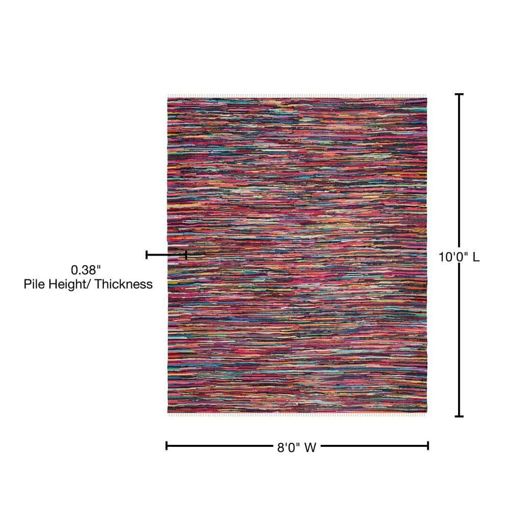 Rag Area Rug RAR128 Hand Woven Area Rug - Multi - 8'x10' - Safavieh.