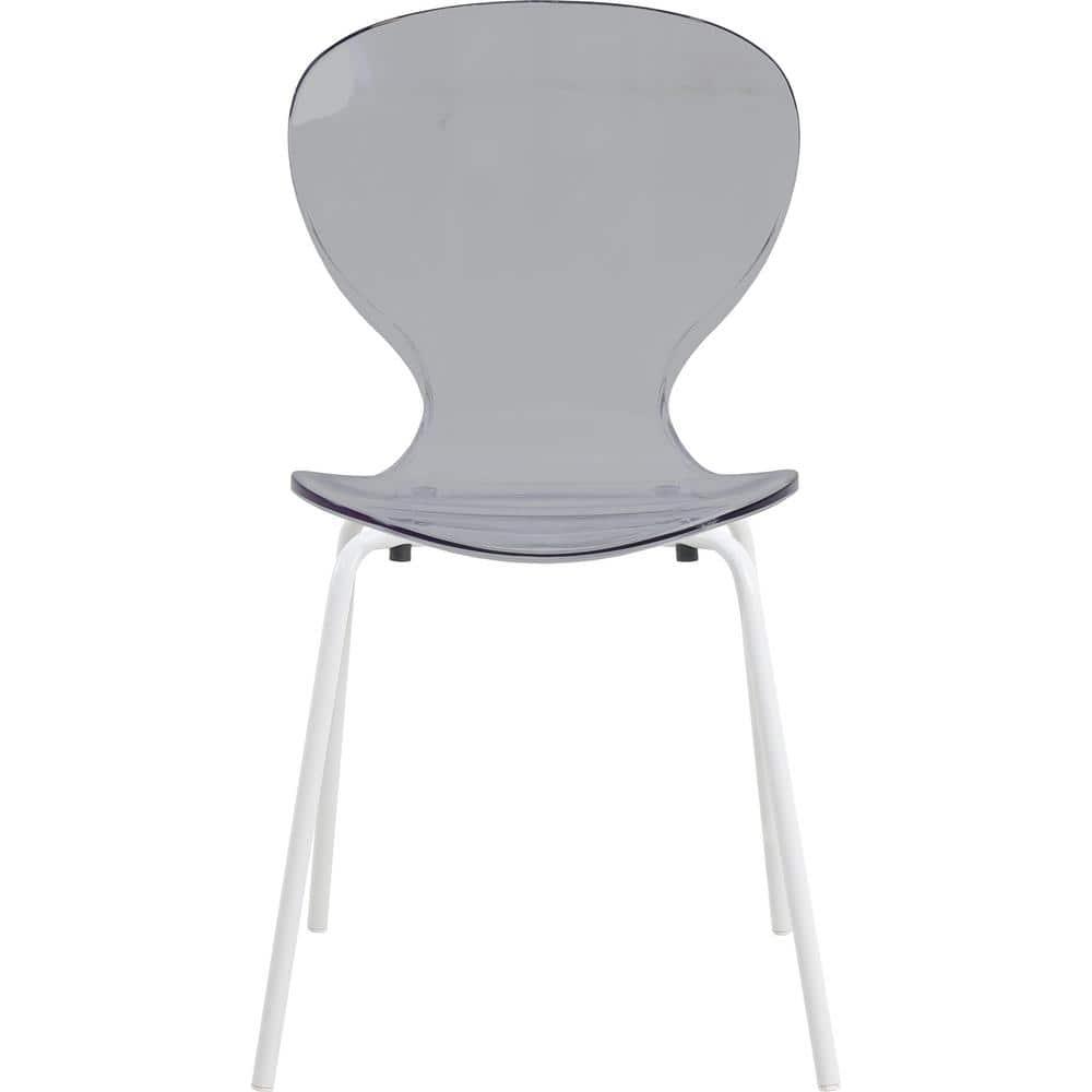 Ivy Bronx Edenfield Dining Chair with Curved Back and Waterfall Edge Seat White Powder-Coated Metal Legs