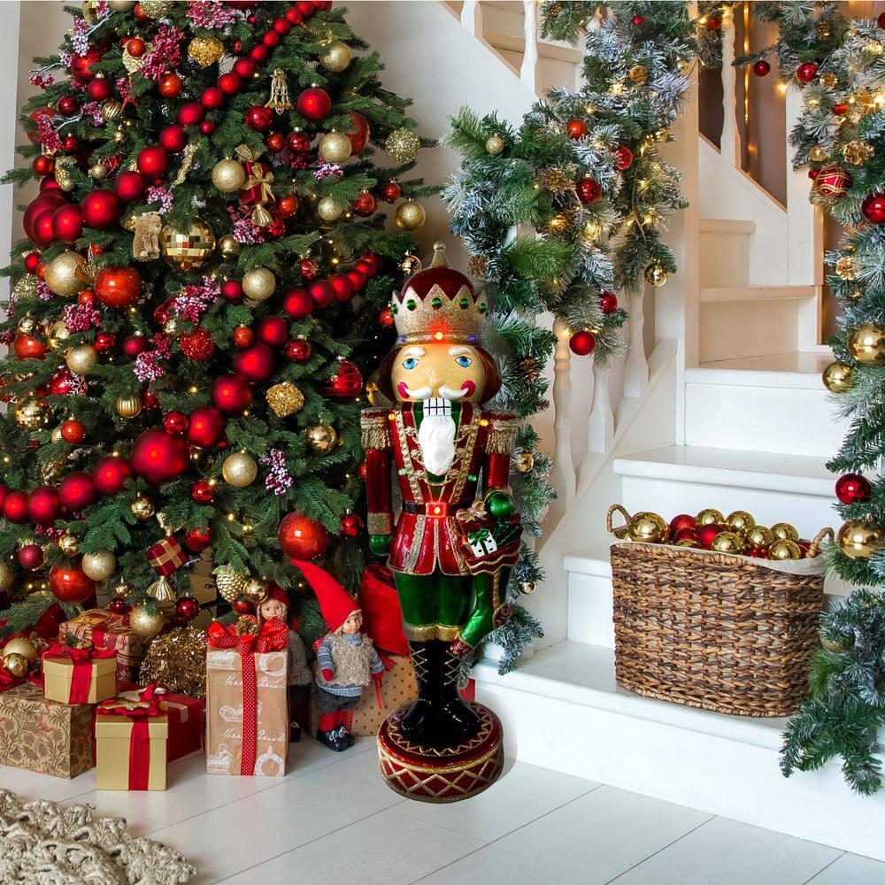 African American Dancing Mrs. Claus with Hooded Cloak and Basket Figurine