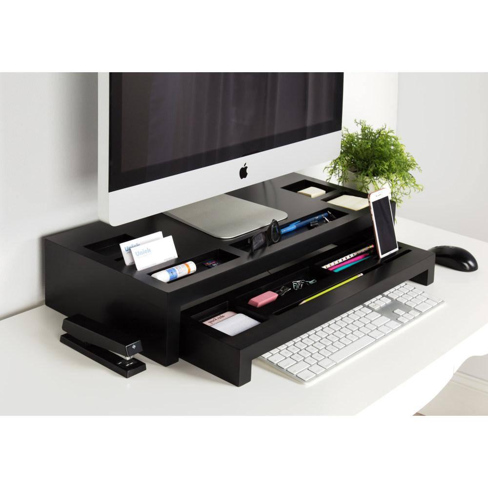 Kate and Laurel Briggs Rectangle MDF Computer Stand, 26x12x4, Black