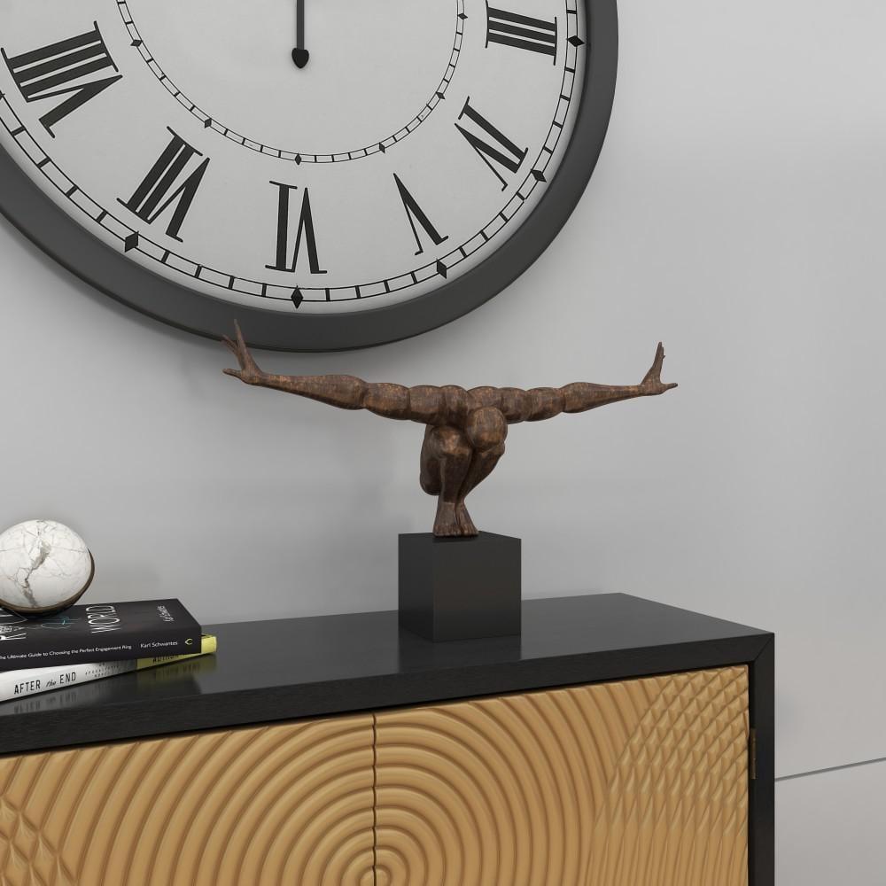 Red Barrel Studio® Cleophis Polystone Diver Decorative Bronze Sculpture with Black Base