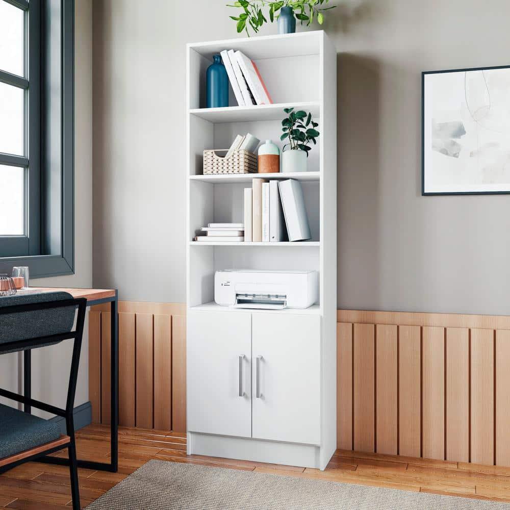 71.85" Catarina Cabinet White - Manhattan Comfort: Sleek Storage, 5 Shelves, Modern Design