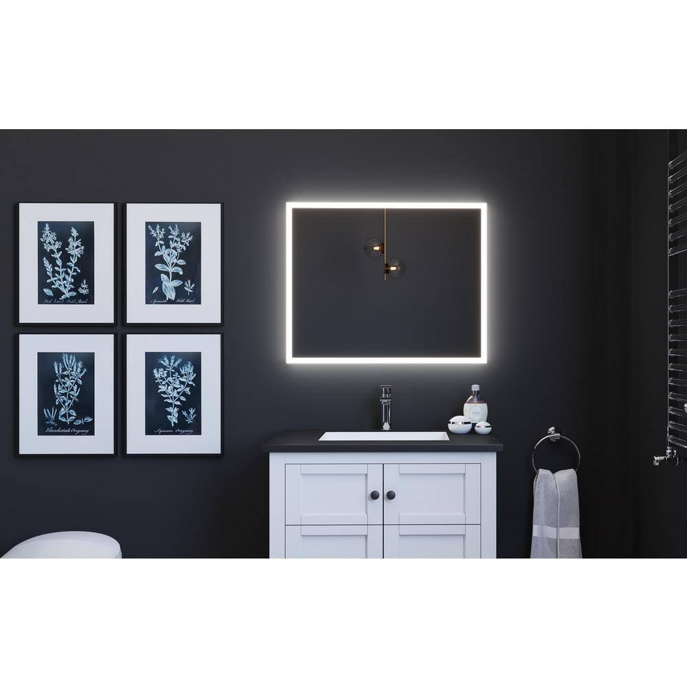 Castello USA Lisa 24 in. W x 30 in. H Rectangular Wall-Mount Bathroom Vanity Mirror