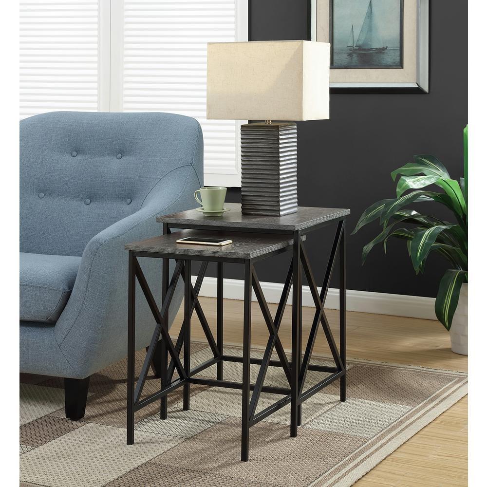 Convenience Concepts Tucson Nesting End Tables, Weathered Gray/Black