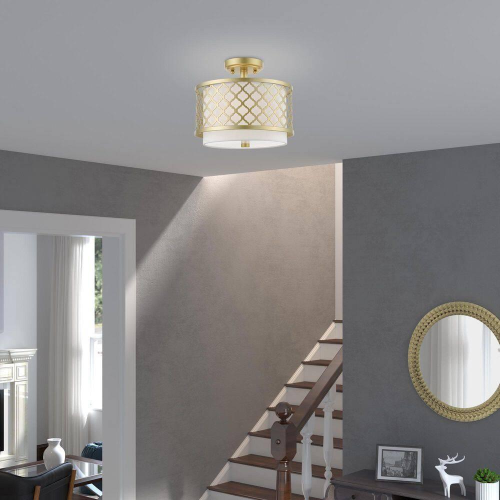 Livex Lighting Arabesque 2 - Light Semi-Flush Mount in  Soft Gold