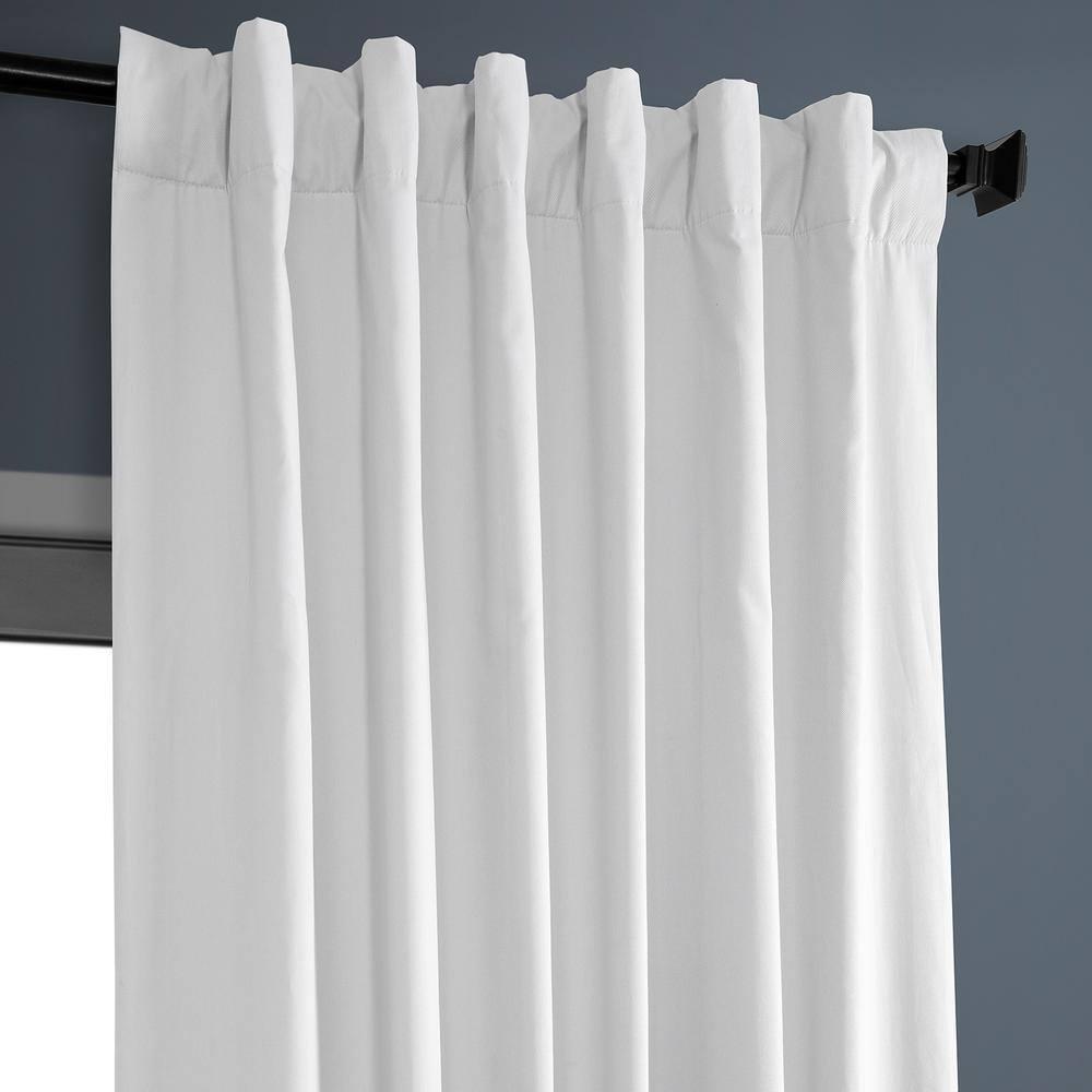 Whisper White Solid Cotton Blackout Curtain (1 Panel), Whisper White, 50W X 84L