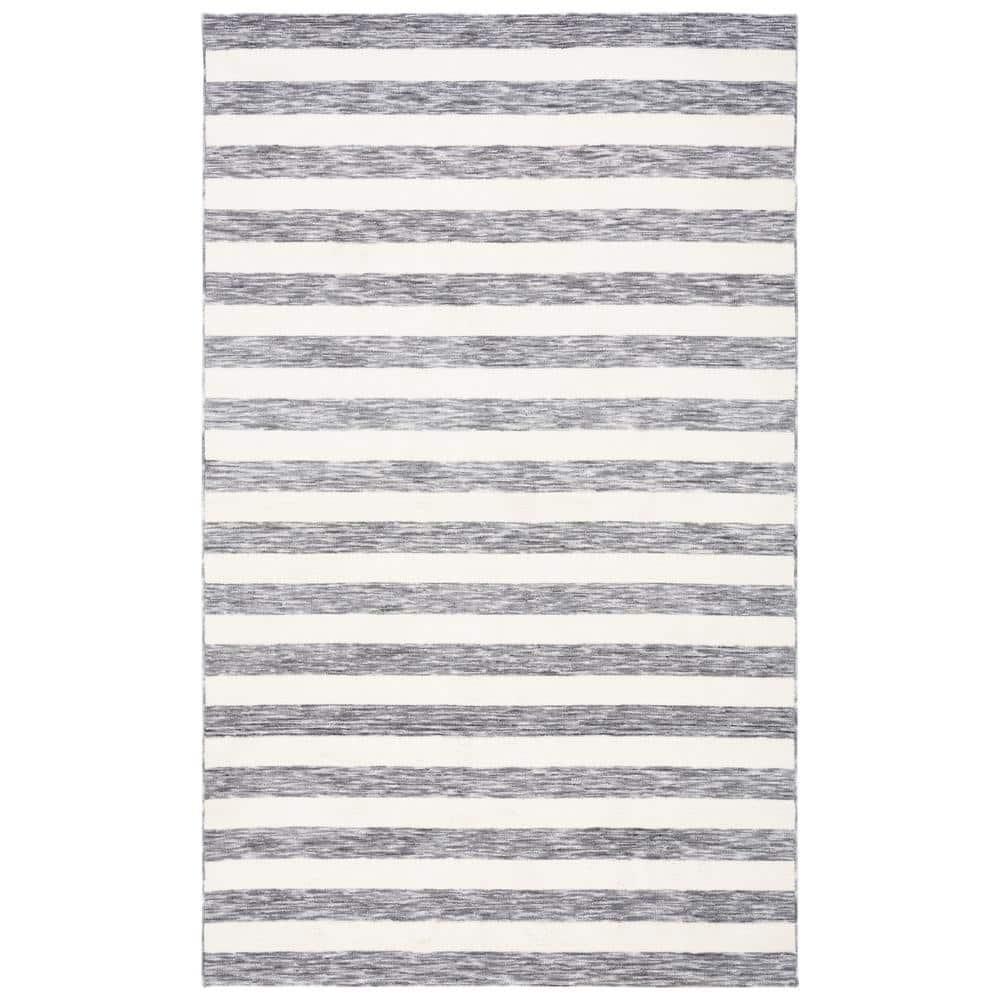 Easy Care ECR115 Power Loomed Machine Washable Indoor Area Rug - Dark Grey/Ivory - 6'x9' - Safavieh