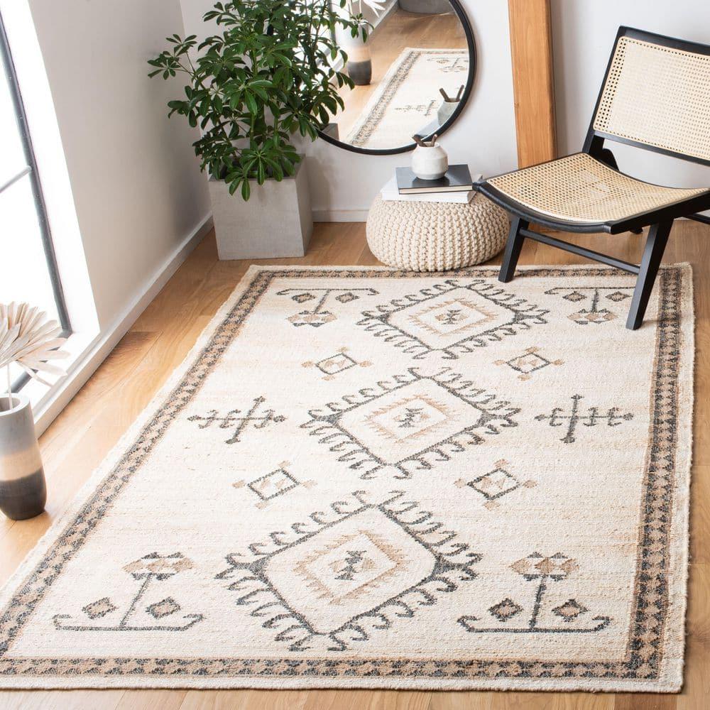 Kilim KLM762 Hand Woven Area Rug - Ivory/Black - 3'x5' - Safavieh.