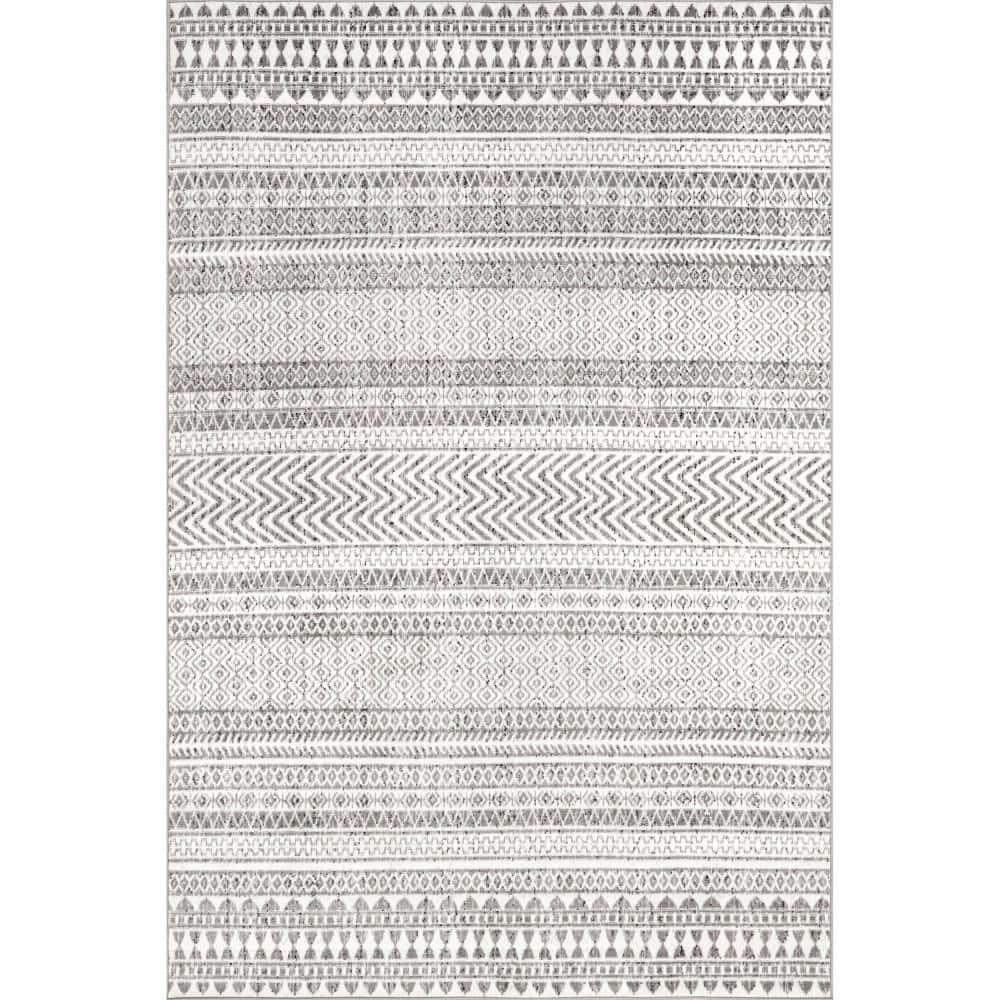 Nuloom Catherina Trellis 9x12 Indoor Area Rug for Living Room Bedroom Dining Room Kitchen, Grey/Ivory