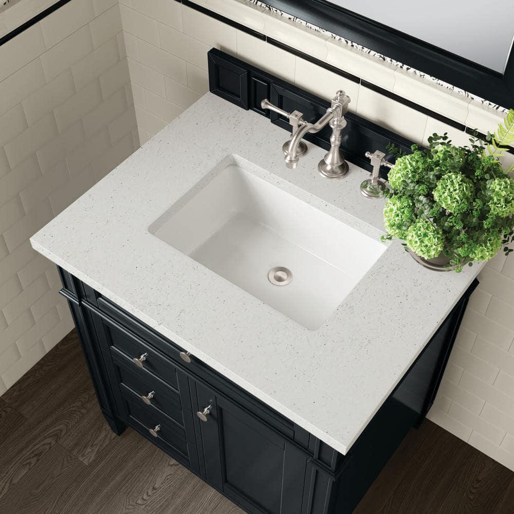 30 in. Single Vanity, Black Onyx with 3 cm Lime Delight Quartz Top