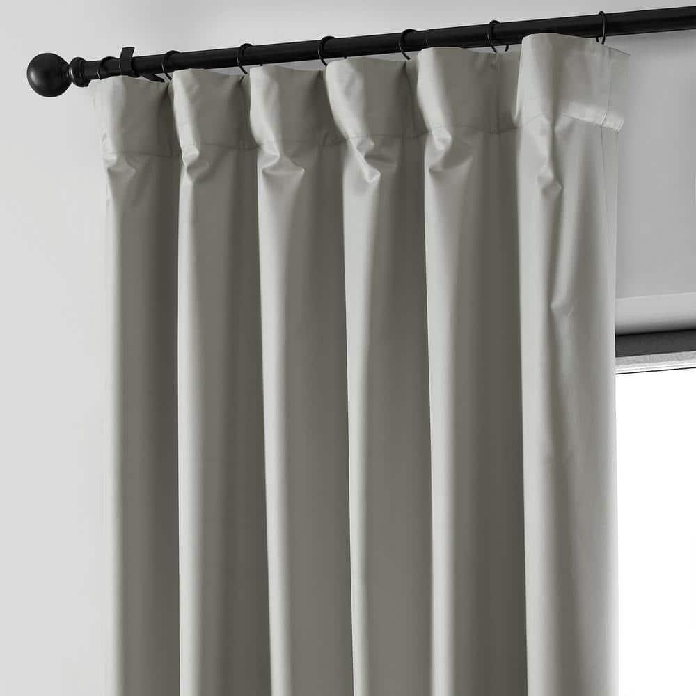 Exclusive Fabrics  Essential Polyester Solid Blackout Curtains - Thermal Insulated Window Curtains Rod Pocket (Single Panel) 50 X 84 - Greige
