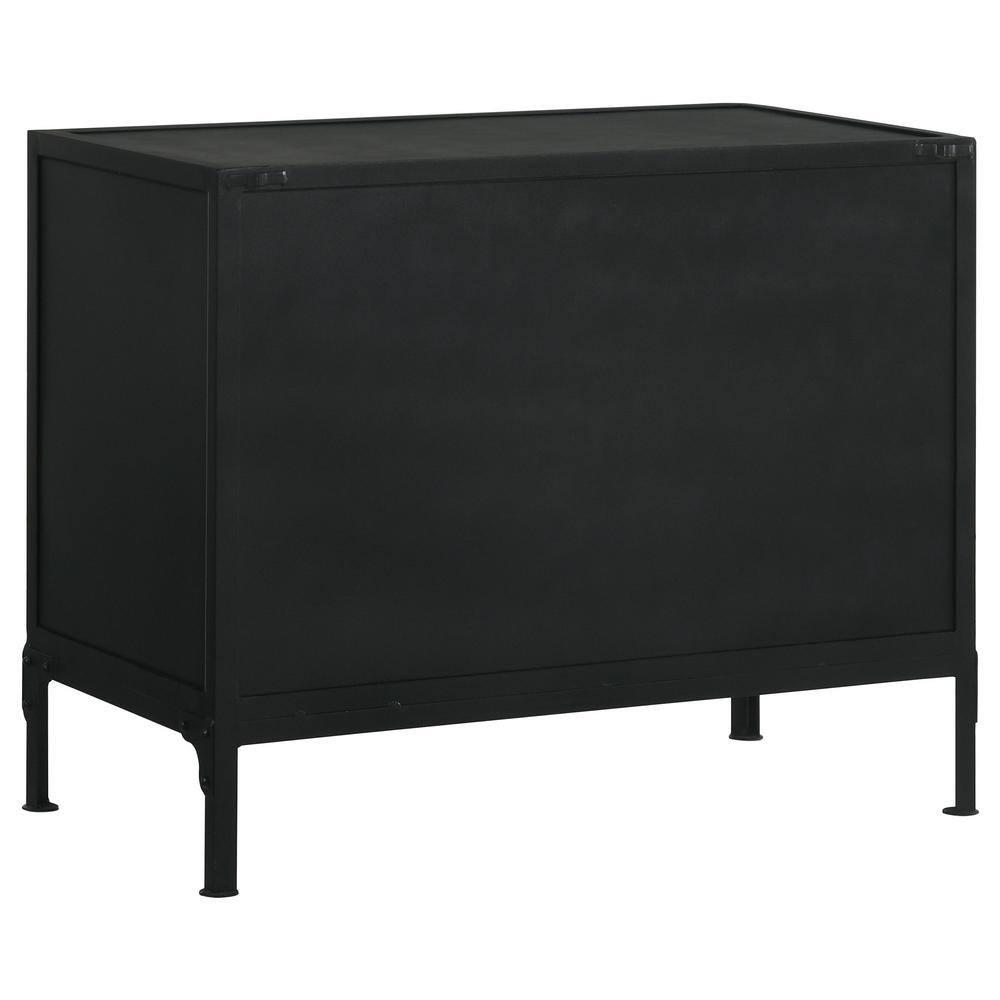 Coaster Sadler 2-drawer Metal Accent Cabinet with Glass Doors Black
