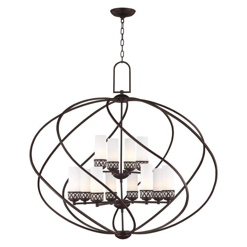 Livex Lighting 47199-67 Westfield 12-Light Foyer Chandelier, Olde Bronze