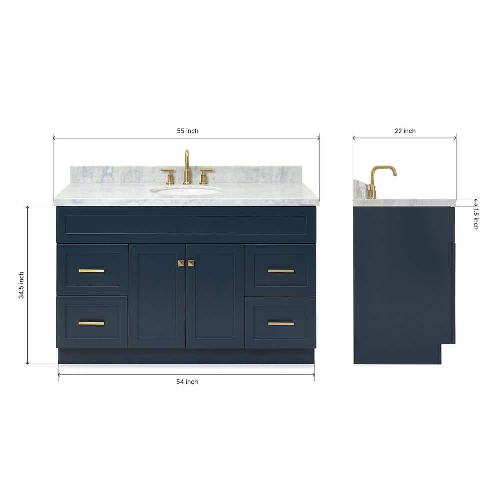 Ariel F055scwovo Hamlet 55" Free Standing Single Basin Vanity Set - Blue
