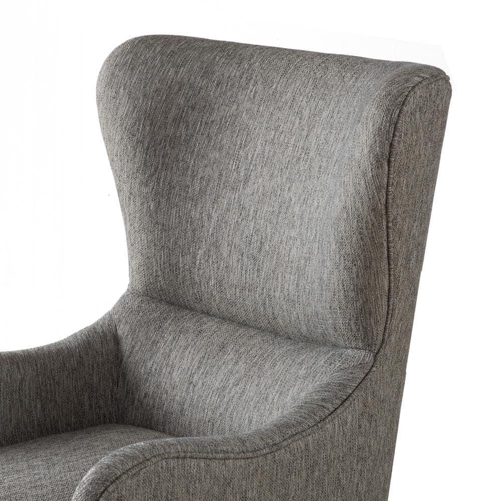 Aria Swoop Upholstered Wing Chair Gray - Madison Park: Comfortable Armchair, Polyester Fabric
