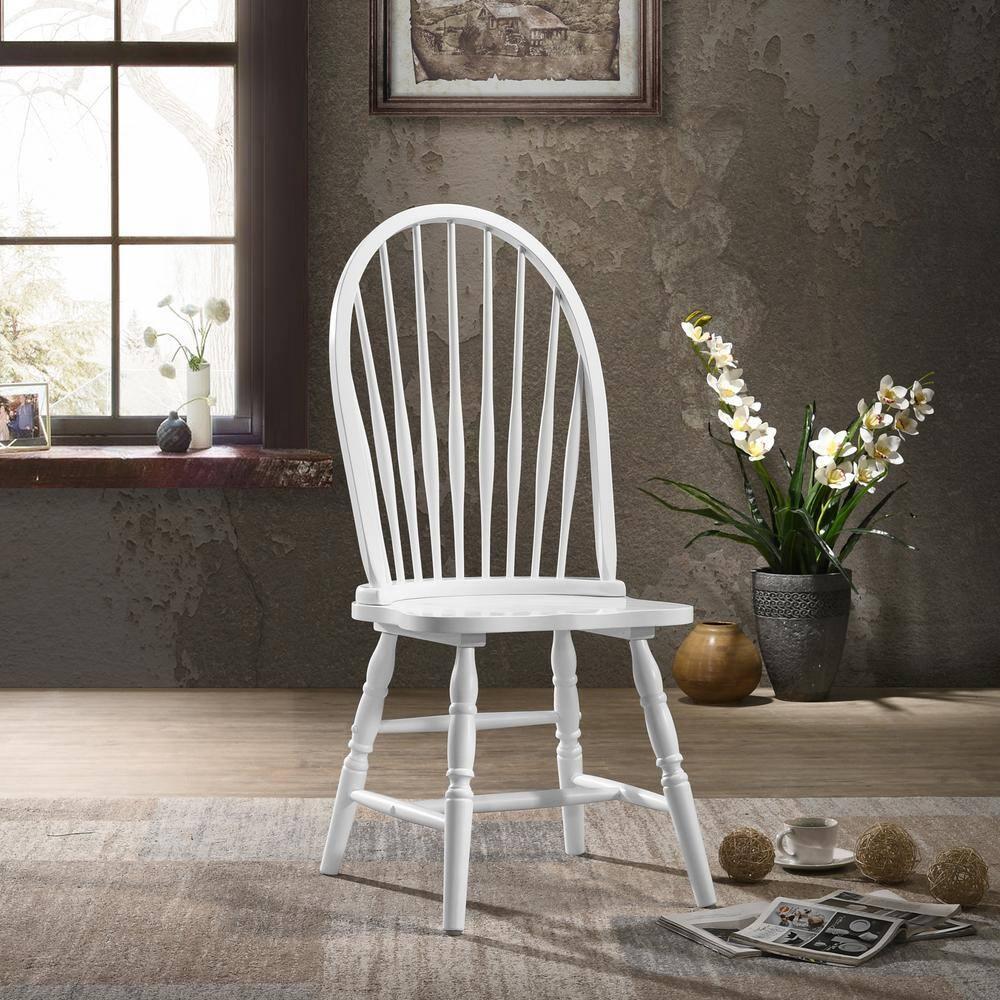 Carolina Classics Windsor Wood Dining Chair in Pure White