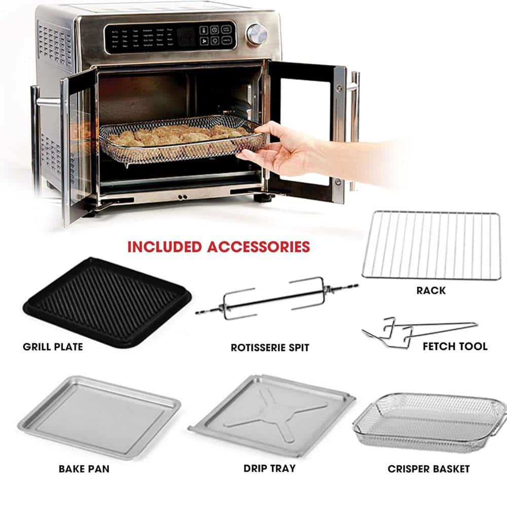 Emeril Lagasse Extra Large French Door Air Fryer Toaster Oven Combo, 25 Cooking Functions and Digital Controls, 7 Accessories Included, Stainless Steel Finish, 26QT Capacity & Reviews | Wayfair