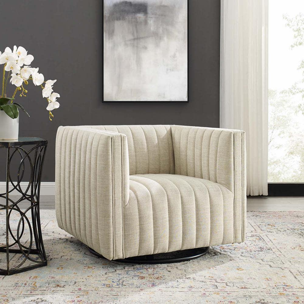 Modway Conjure Channel Tufted Performance Velvet Swivel Armchair