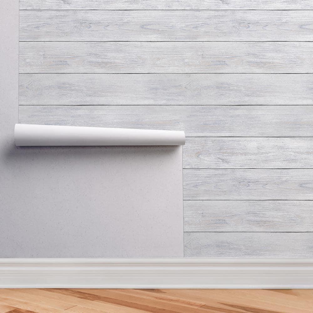 Main Street Peel and Stick Wallpaper Roll 20.5 in x 16 ft Gray Wood Planks Design (Covers 28.18 sq. ft). Self Adhesive Wallpaper Roll for Accent Wall, Home and Furniture Refresh, DIY and More