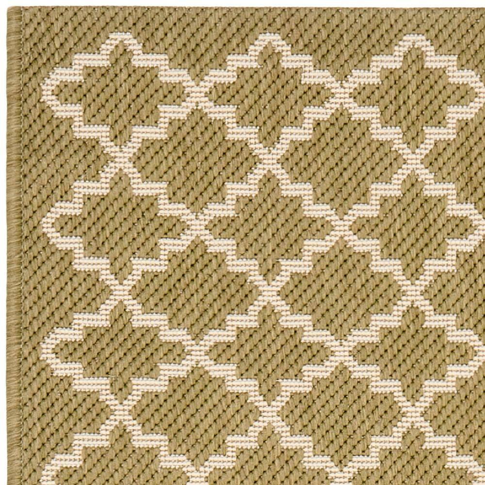SAFAVIEH Courtyard Hilbert Trellis Indoor/Outdoor Runner Rug, 2'3" x 6'7", Green/Beige