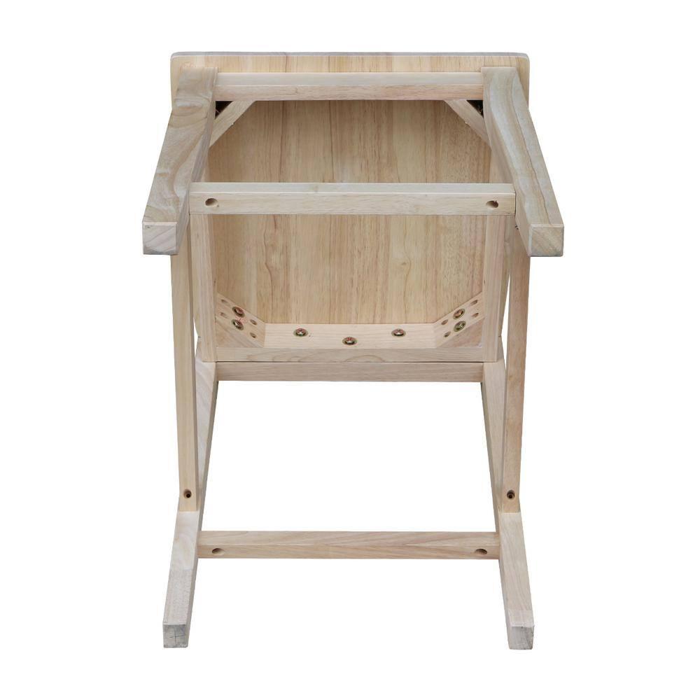 International Concepts Wood Slat Back Aspen Counter Height Panel Stool - Unfinished - 24" Seat Height