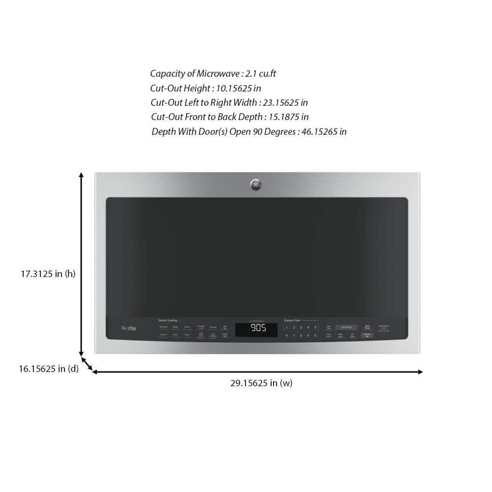 GE Profile PVM9005SJSS 30 Over-the-Range Microwave with 2.1 cu. ft. Capacity in Stainless Steel