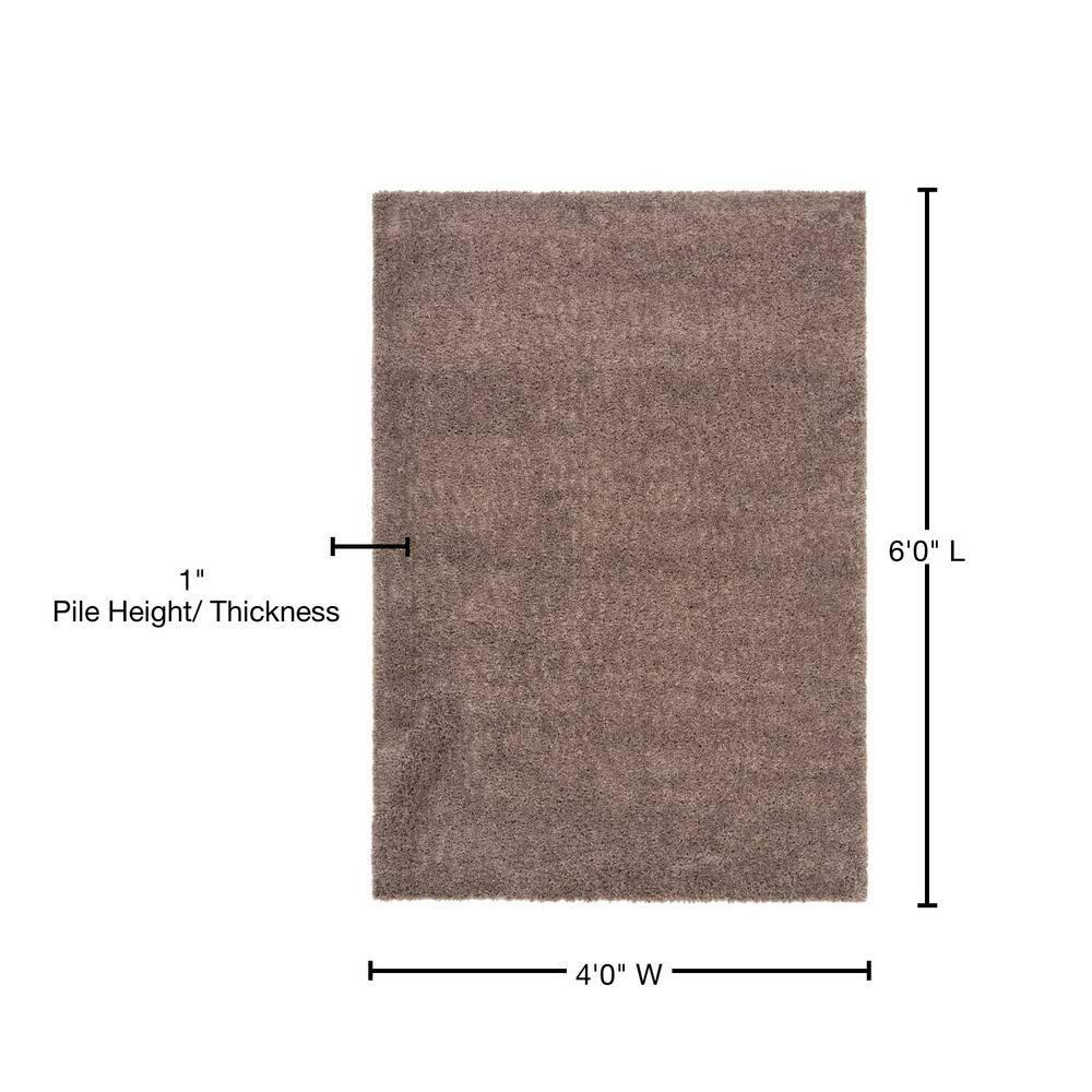 August Shag 900 AUG900 Power Loomed Indoor Area Rug - Taupe - 4'x6' - Safavieh