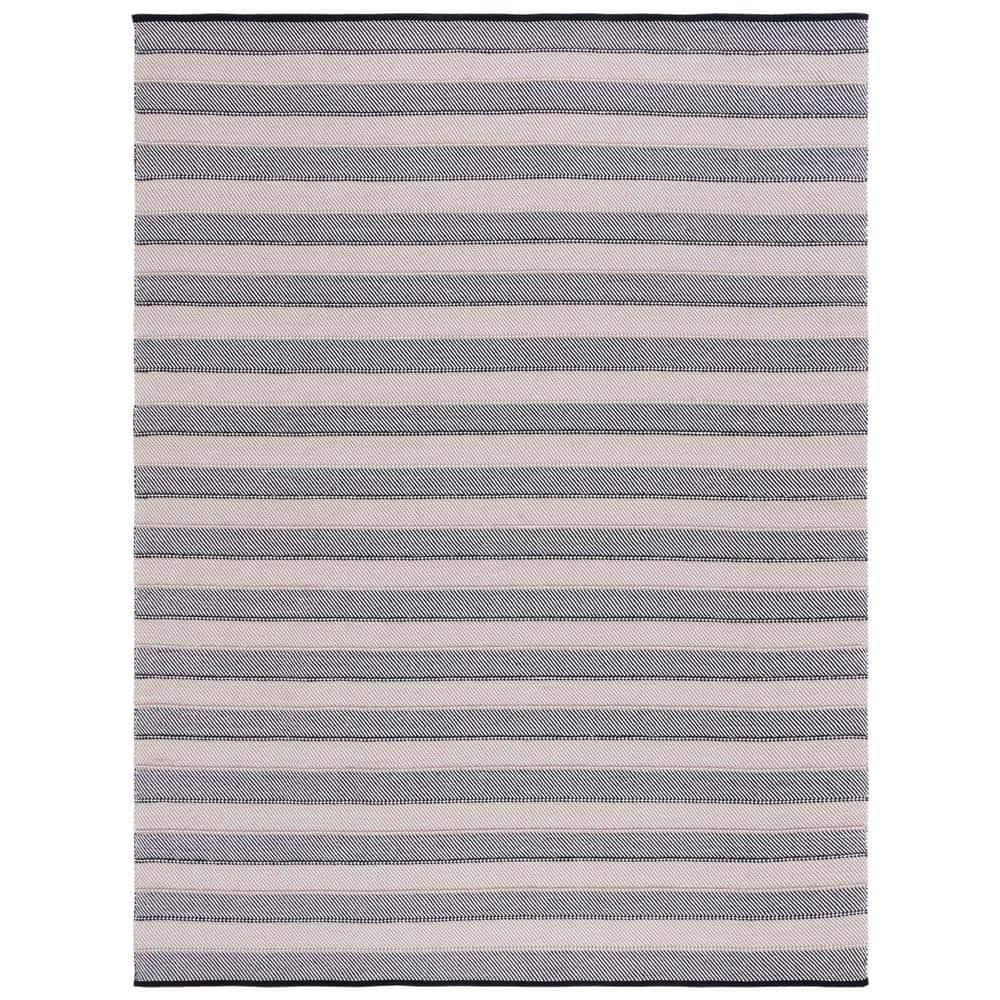 Striped Kilim STK803 Hand Woven Area Rug - Ivory/Black - 8'x10' - Safavieh.