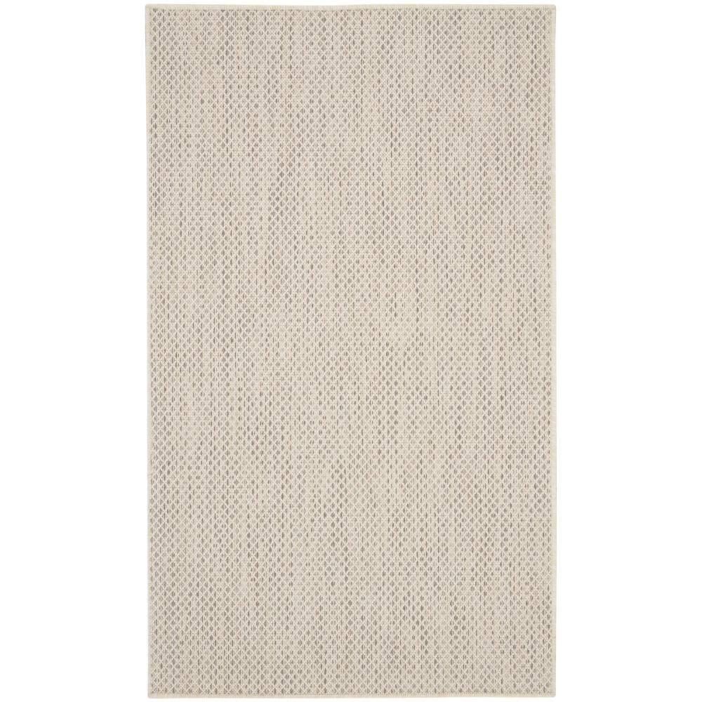 Nourison Courtyard COU01 Indoor/outdoor Area Rug - Ivory Silver 3' x 5'
