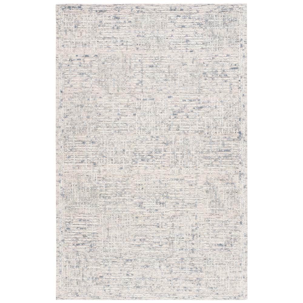 Abstract ABT275 Handmade Tufted Area Rug - Light Blue/Ivory - 5'-0" x 8'-0" - Safavieh