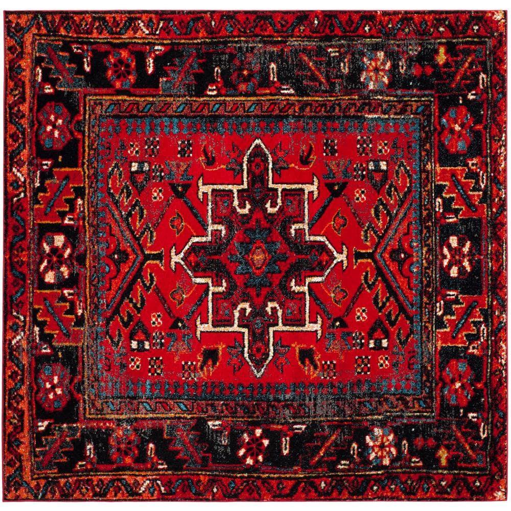 Vintage Hamadan VTH211 Power Loomed Area Rug - Red/Multi - 8'x8' - Safavieh.