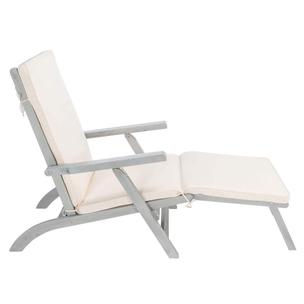Palmdale Lounge Chair - Outdoor - PAT7015 - Grey/Beige -Safavieh
