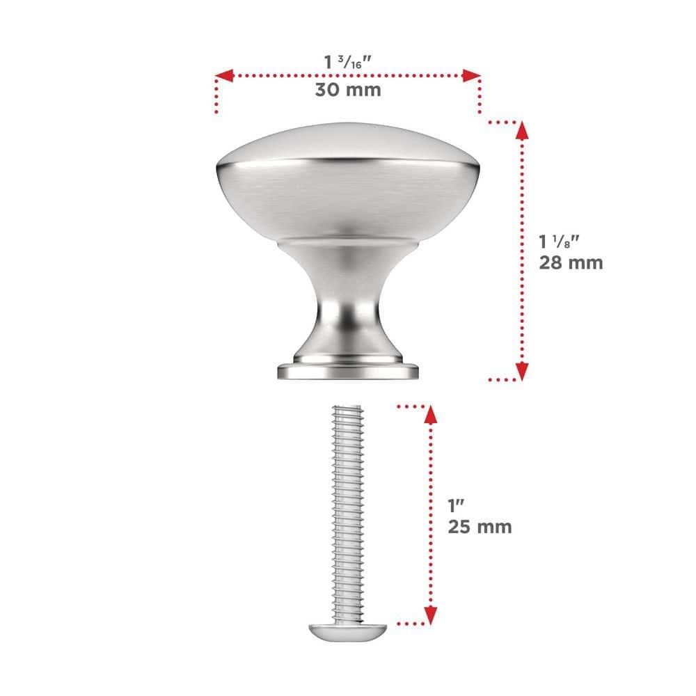 Richelieu Hardware 1-1/5 in. (30 mm) Brushed Nickel Cabinet Knob (10 per Pack)