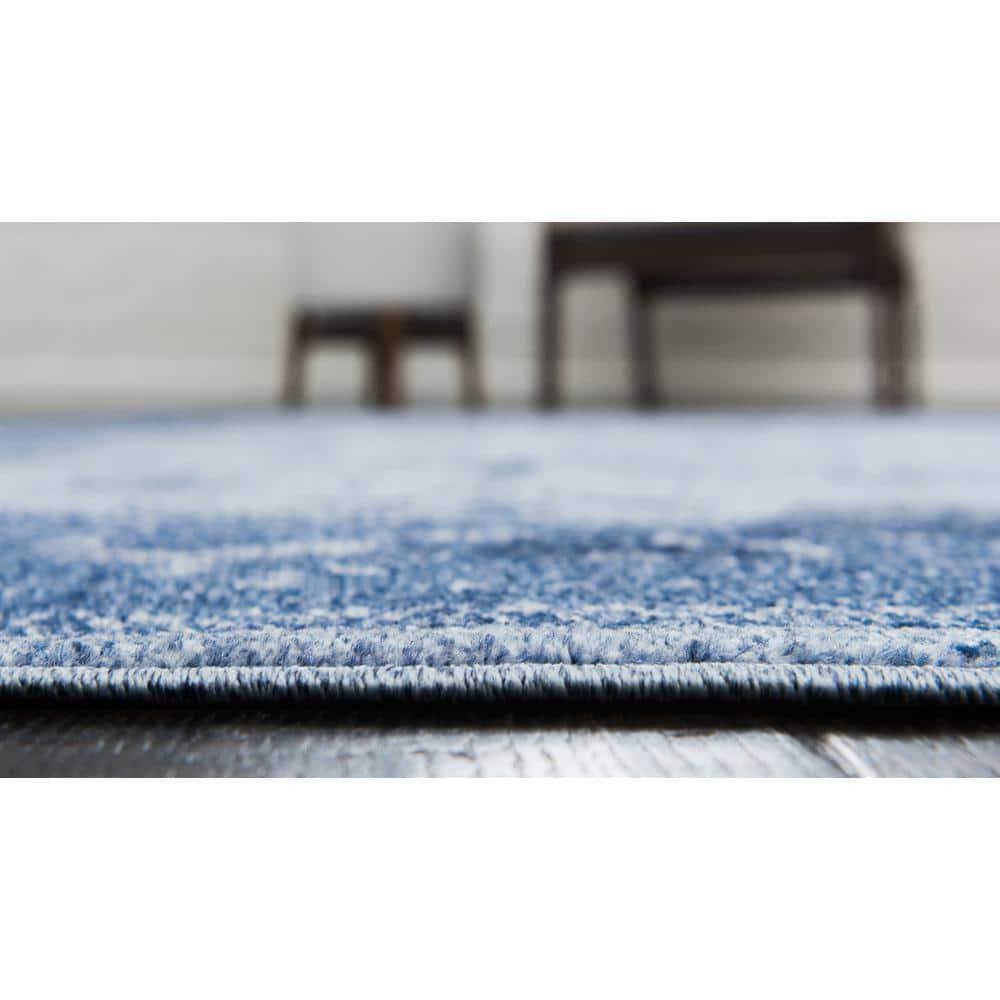 Unique Loom La Jolla Collection Area Rug - Floral (8' x 11' Rectangle Blue/Navy Blue)
