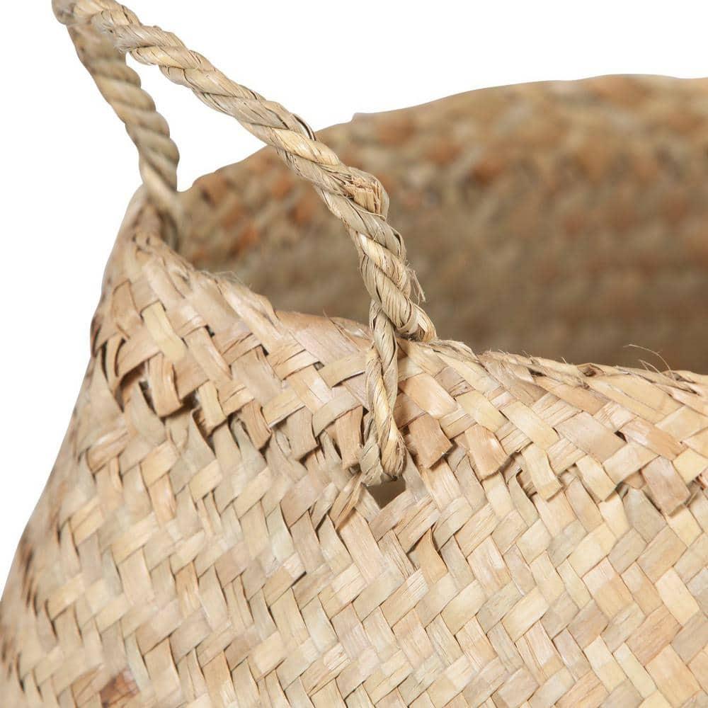Seagrass Basket with Handles 12" x 19" Natural  - Storied Home