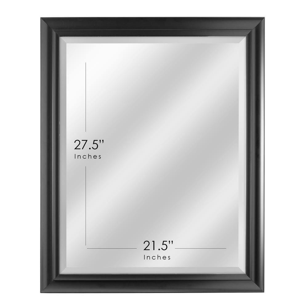 Head West Black Framed Rectangle Decorative Beveled Edge Wall Mirror - 26" x 32"