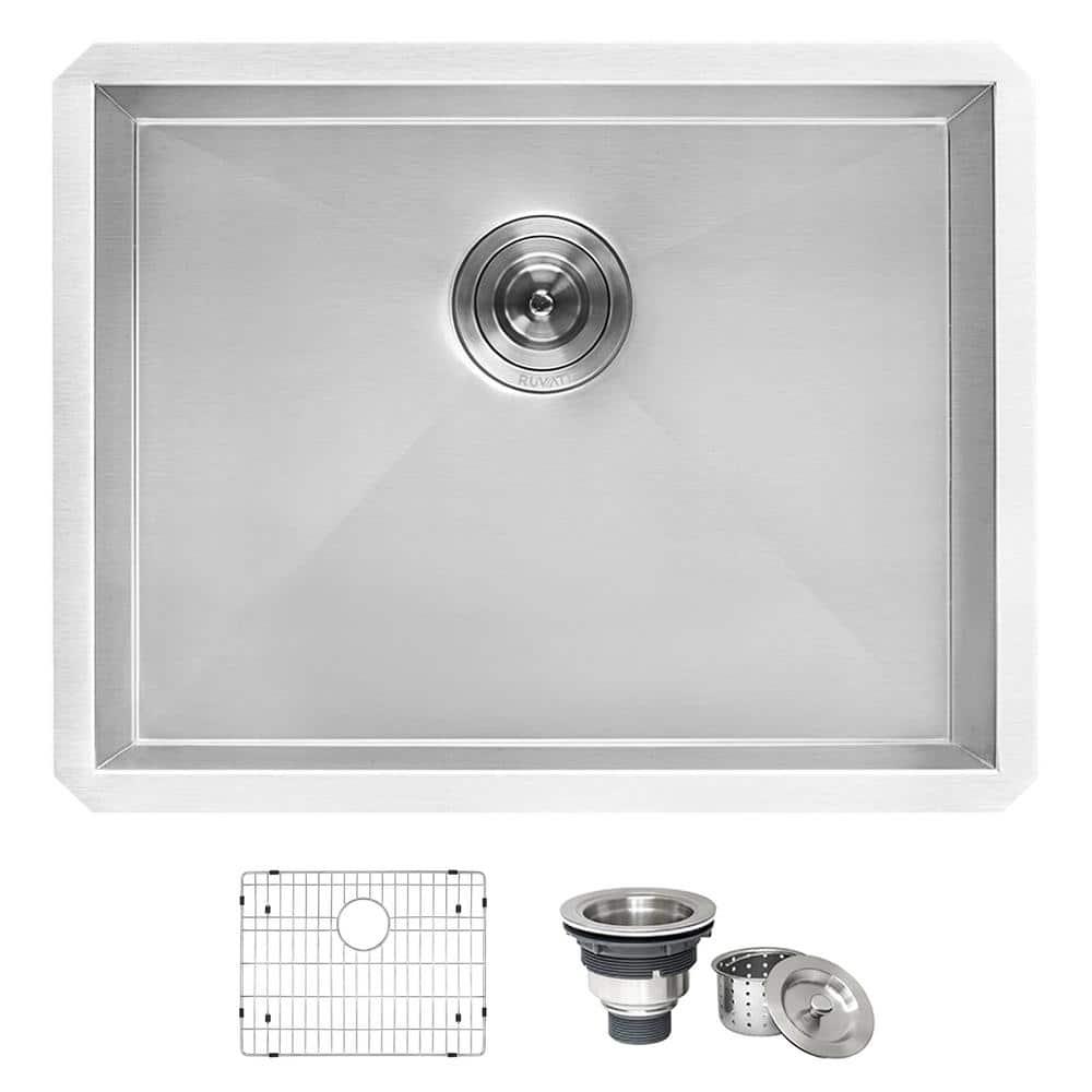 Ruvati 21" x 18" x 12" Deep Laundry Utility Sink Undermount 16 Gauge Stainless Steel