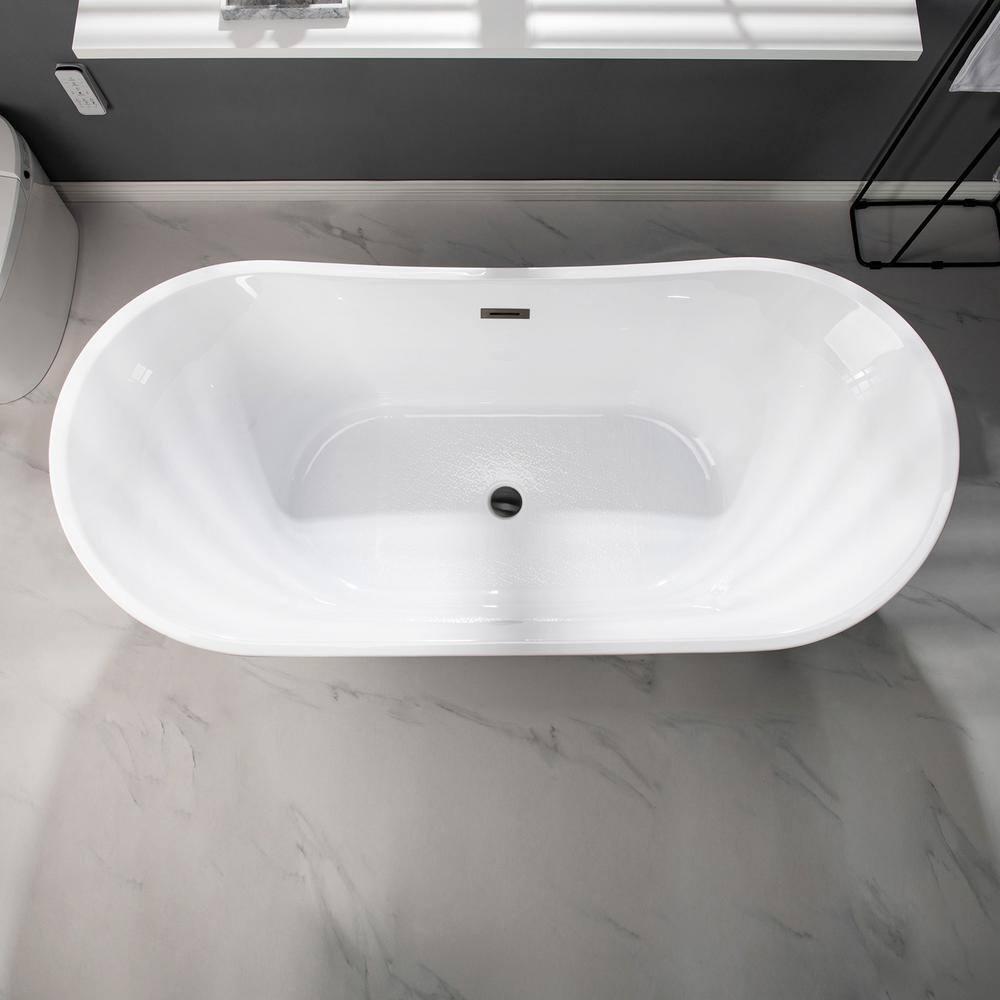 67'' x 31.5'' Freestanding Soaking Acrylic Bathtub