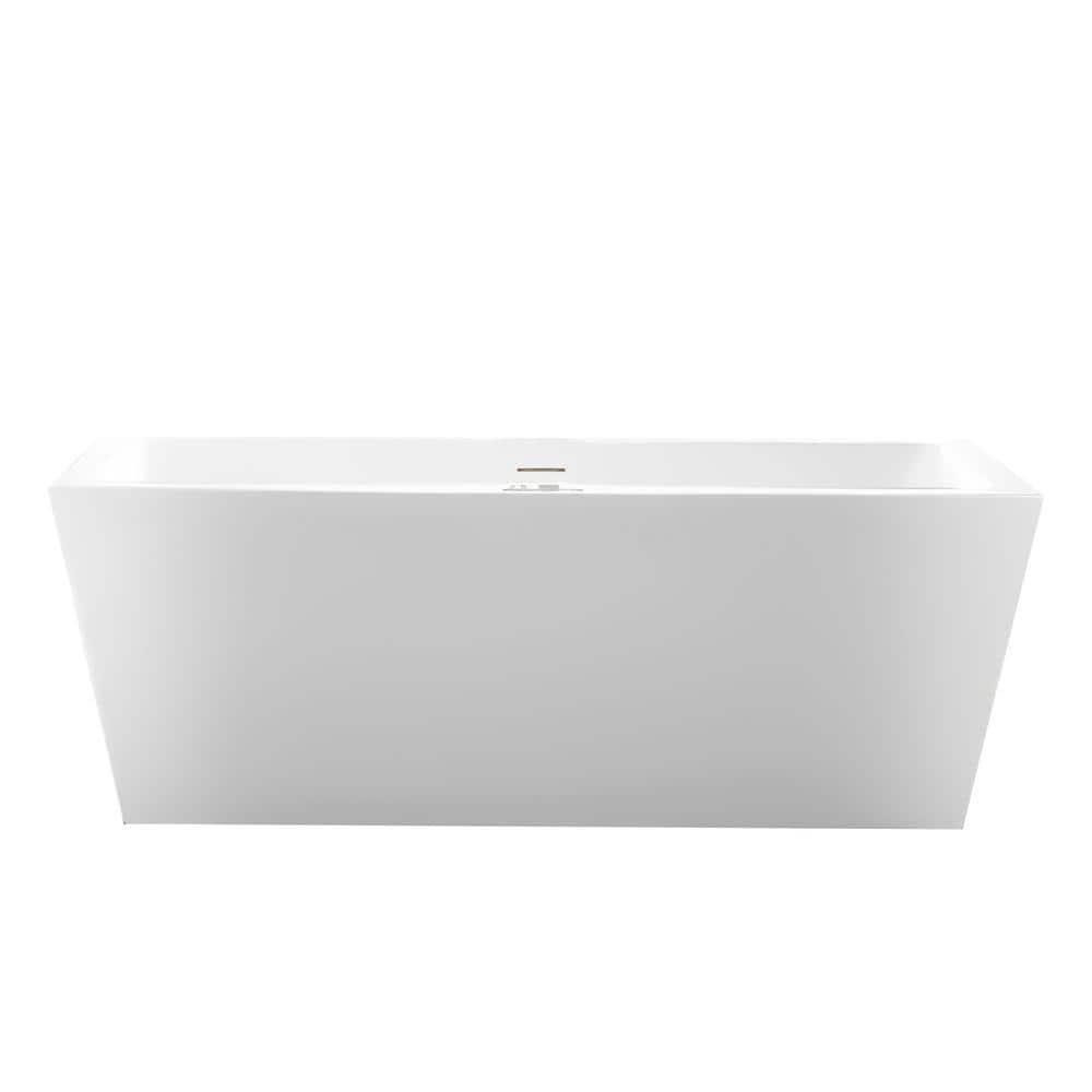 Elena 59" x 30" Freestanding Soaking Acrylic Bathtub