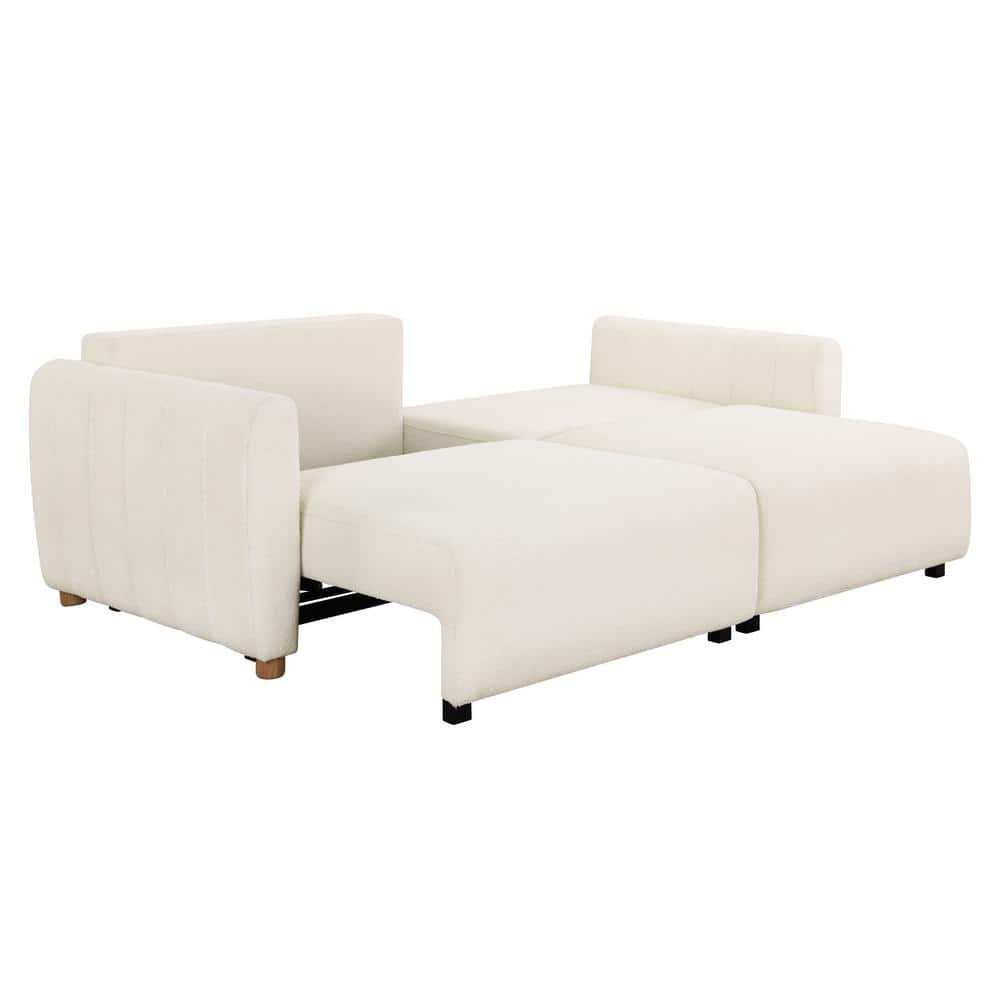 Serta Lowry 91.7" Queen Size Channel Tufted Convertible Sleeper Sofa