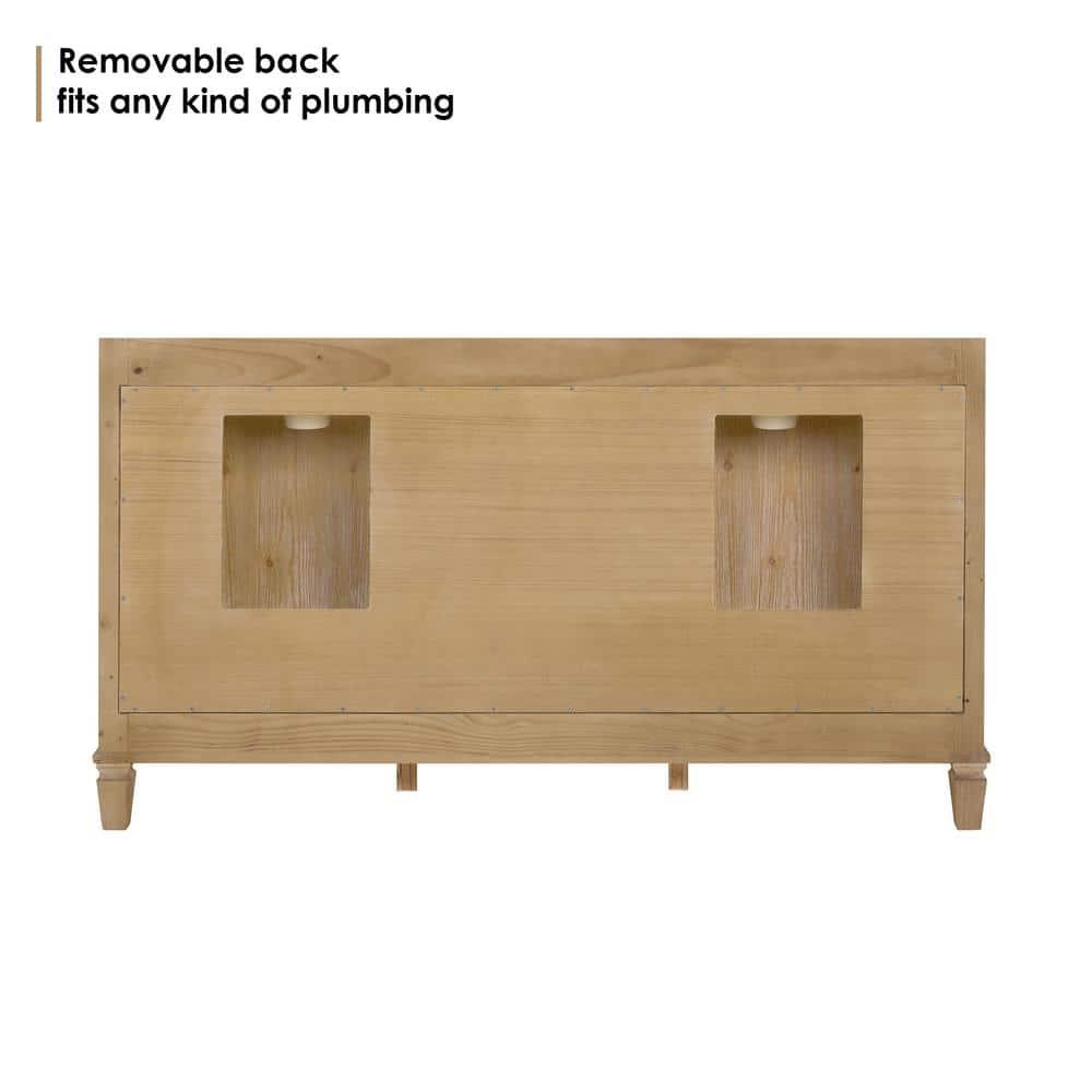 Altair Solana 59.2" Double Bathroom Vanity Base Only in Weathered Fir
