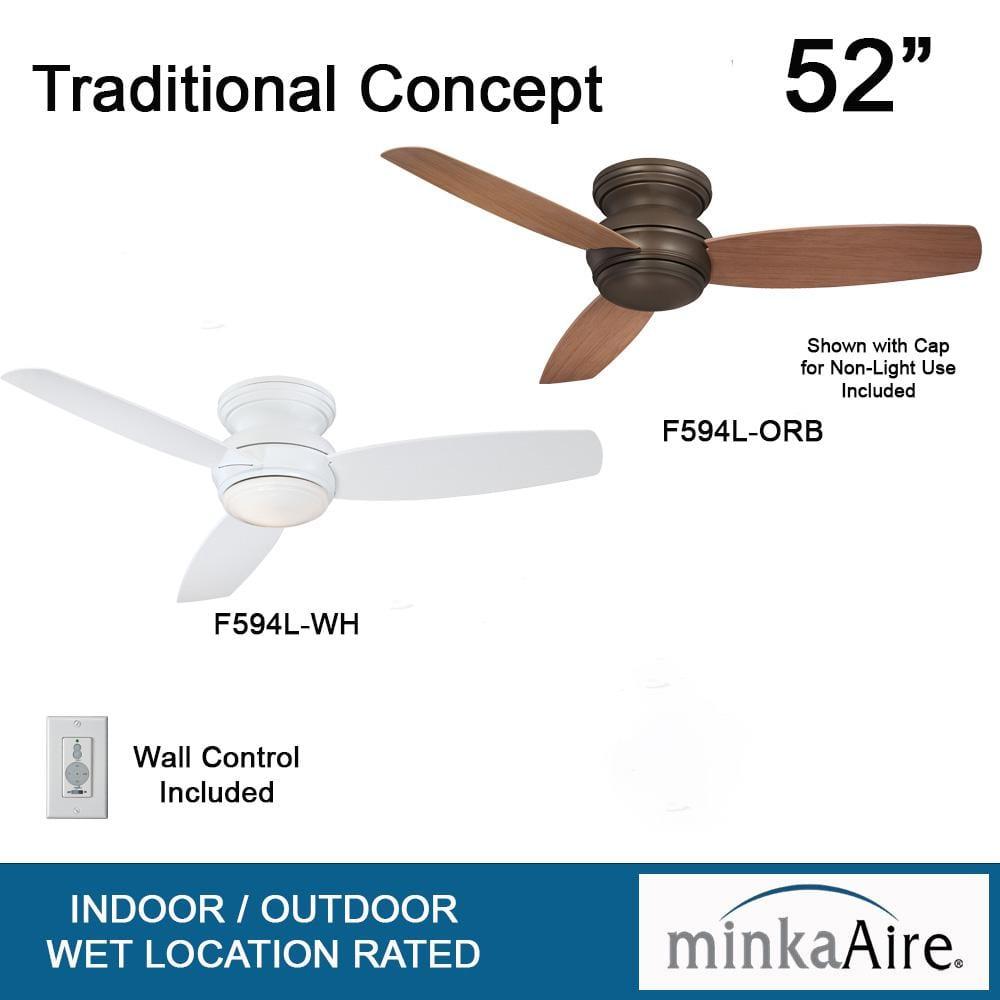 Minka Aire 52" Concept 3 - Blade Outdoor LED Propeller Ceiling Fan with Wall Control and Light Kit Included
