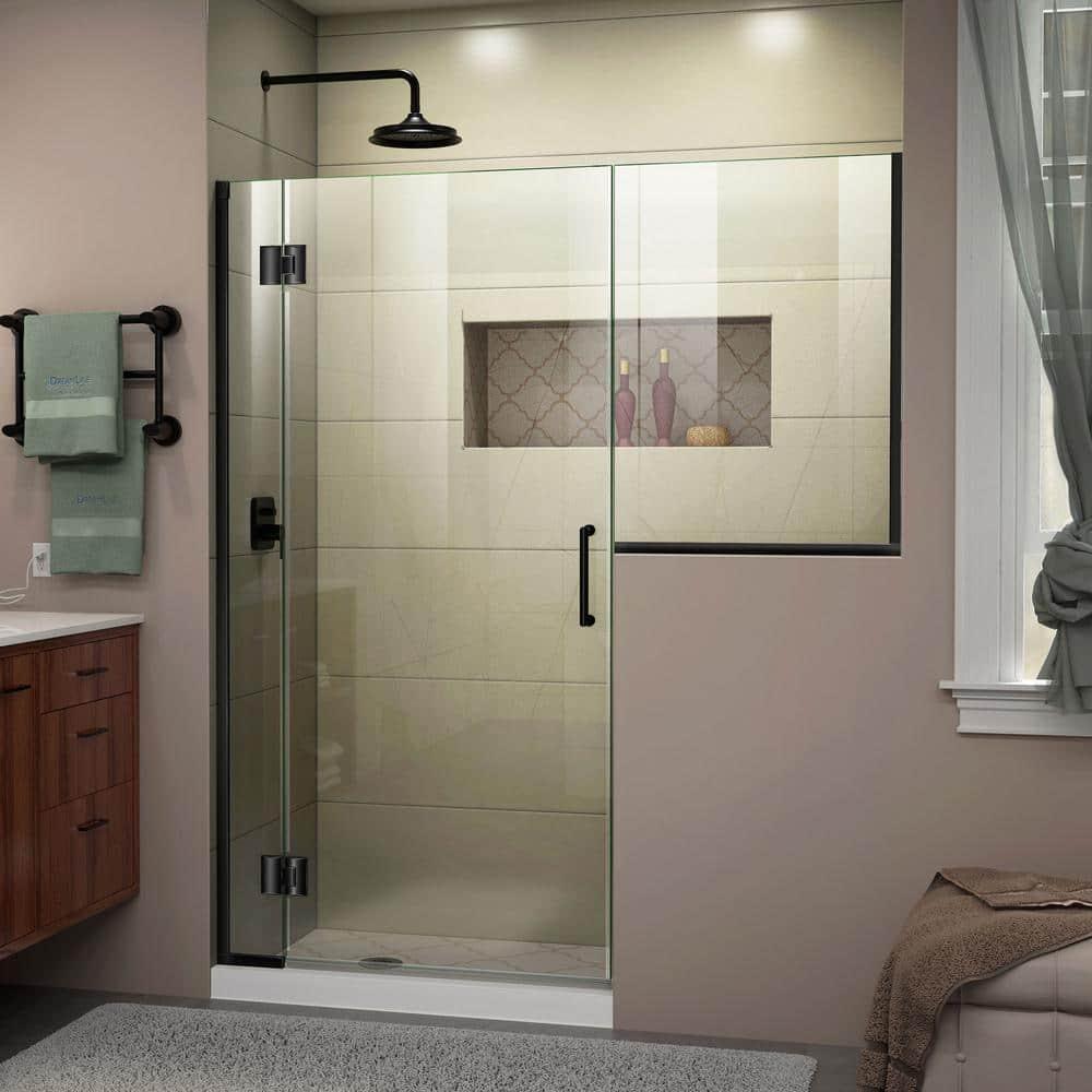 Unidoor-X 64" W x 72" H Hinged Frameless Shower Door with ClearMax™ Technology
