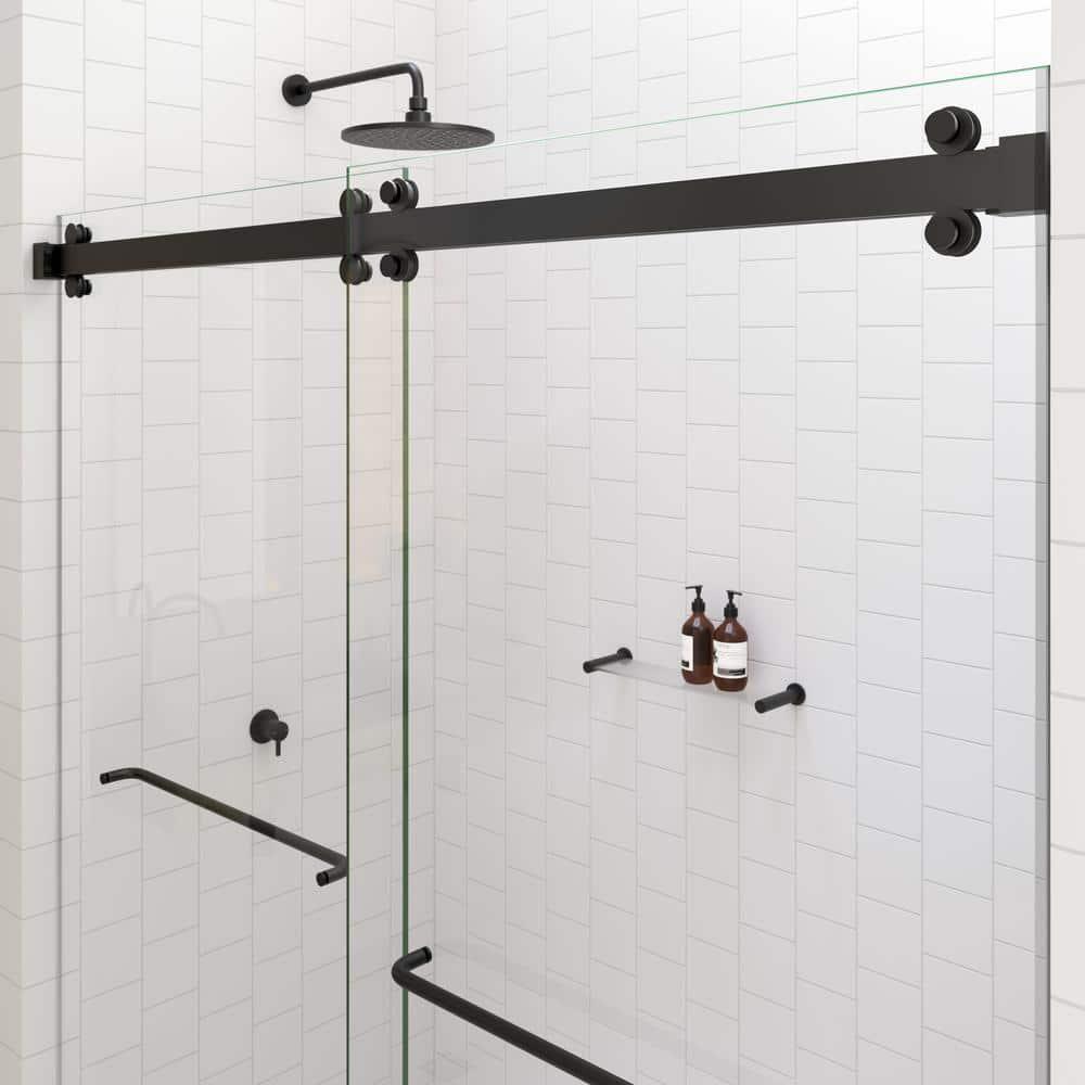 Polaris 60 in. x 60 in. Fully Frameless Sliding Bypass Bathtub Door